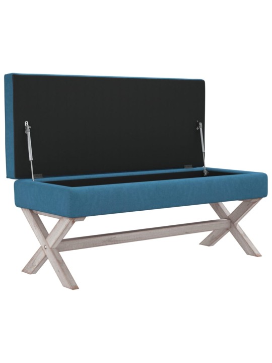 Stolička s úložným prostorem modrá 110x45x49 cm samet
