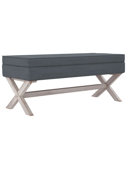 Stolička s úložným prostorem tmavě šedá 110x45x49 cm samet