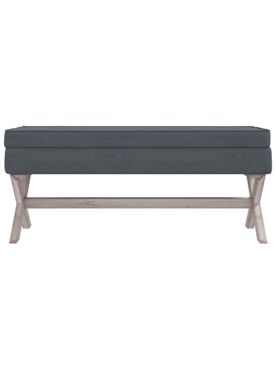 Stolička s úložným prostorem tmavě šedá 110x45x49 cm samet