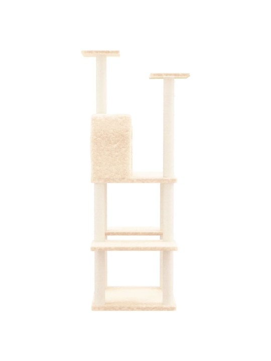 Škrabadlo pro kočky se sisalovými sloupky krémové 144,5 cm