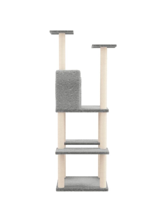 Škrabadlo pro kočky se sisalovými sloupky světle šedé 144,5 cm