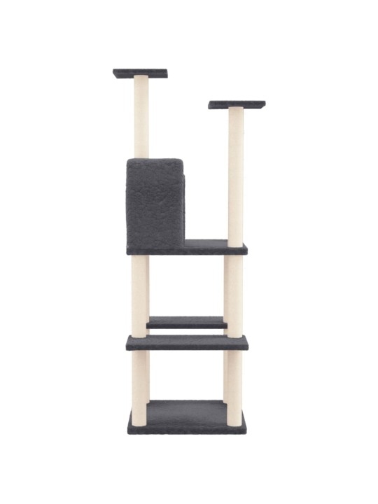 Škrabadlo pro kočky se sisalovými sloupky tmavě šedé 144,5 cm