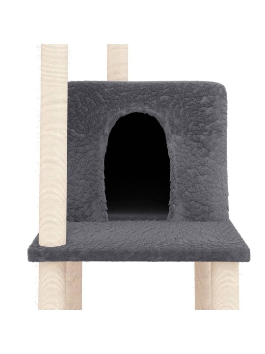 Škrabadlo pro kočky se sisalovými sloupky tmavě šedé 144,5 cm