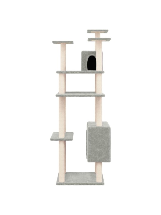 Škrabadlo pro kočky se sisalovými sloupky světle šedé 162 cm