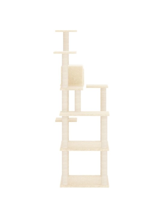 Škrabadlo pro kočky se sisalovými sloupky krémové 153 cm