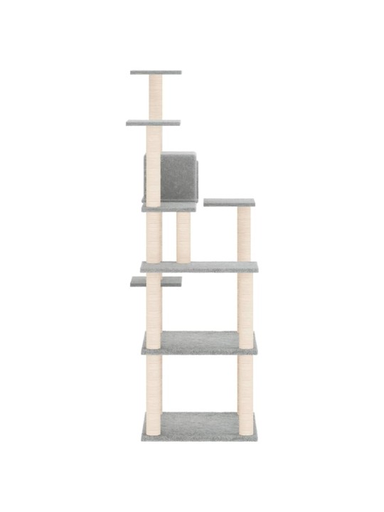 Škrabadlo pro kočky se sisalovými sloupky světle šedé 153 cm