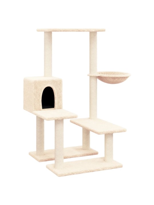 Škrabadlo pro kočky se sisalovými sloupky krémové 94,5 cm