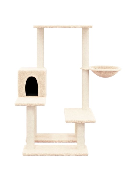 Škrabadlo pro kočky se sisalovými sloupky krémové 94,5 cm