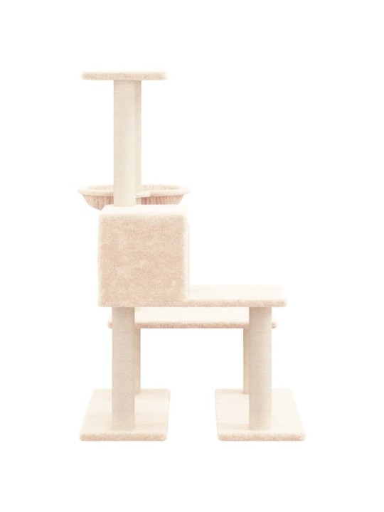 Škrabadlo pro kočky se sisalovými sloupky krémové 94,5 cm