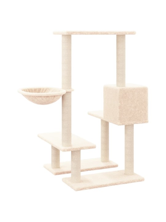 Škrabadlo pro kočky se sisalovými sloupky krémové 94,5 cm