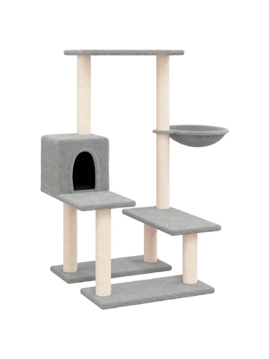 Škrabadlo pro kočky se sisalovými sloupky světle šedé 94,5 cm