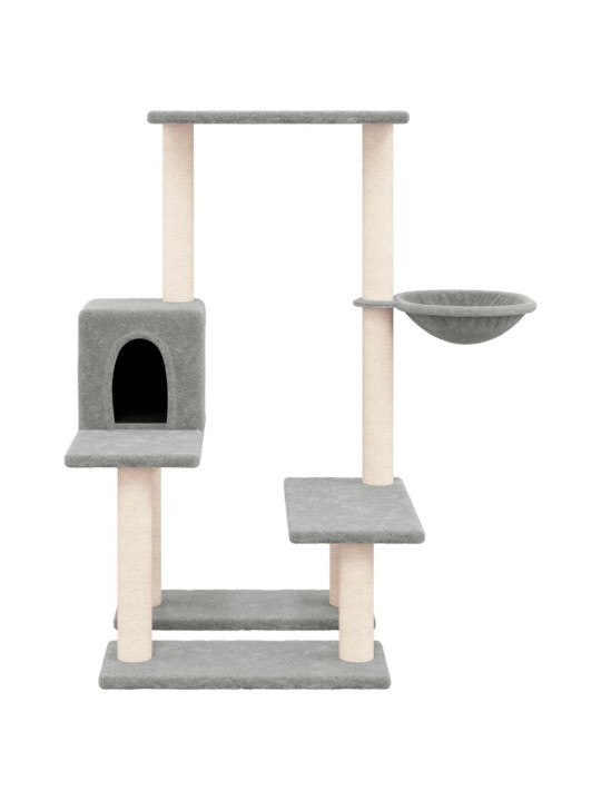 Škrabadlo pro kočky se sisalovými sloupky světle šedé 94,5 cm