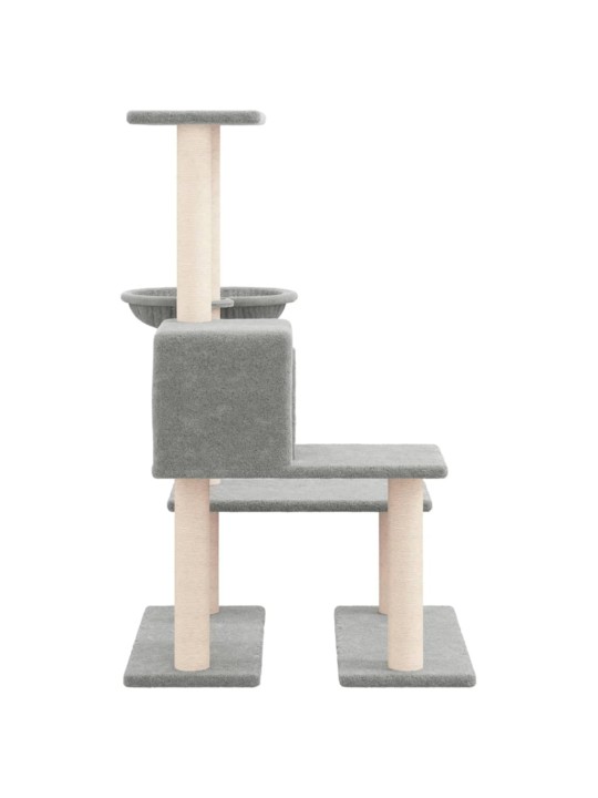 Škrabadlo pro kočky se sisalovými sloupky světle šedé 94,5 cm