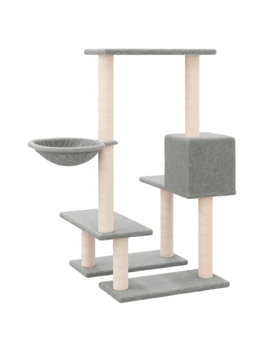 Škrabadlo pro kočky se sisalovými sloupky světle šedé 94,5 cm