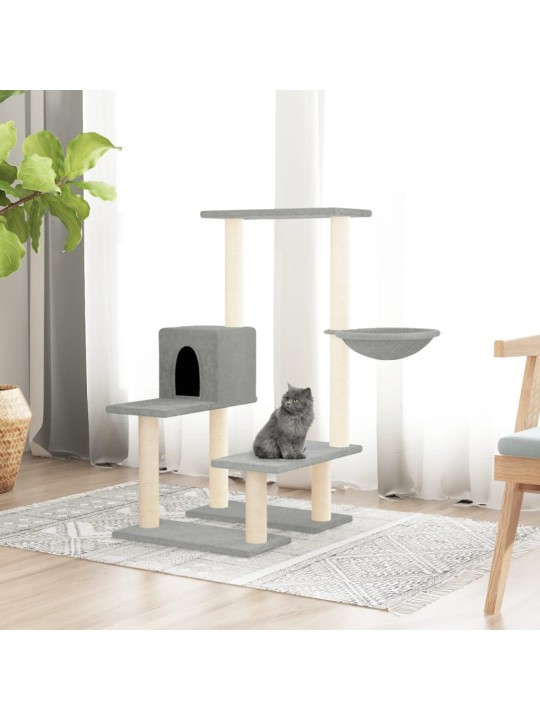 Škrabadlo pro kočky se sisalovými sloupky světle šedé 94,5 cm