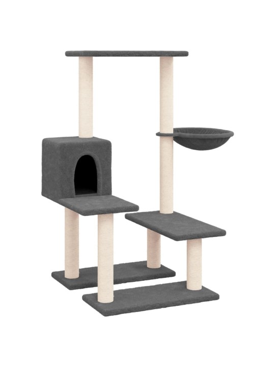 Škrabadlo pro kočky se sisalovými sloupky tmavě šedé 94,5 cm