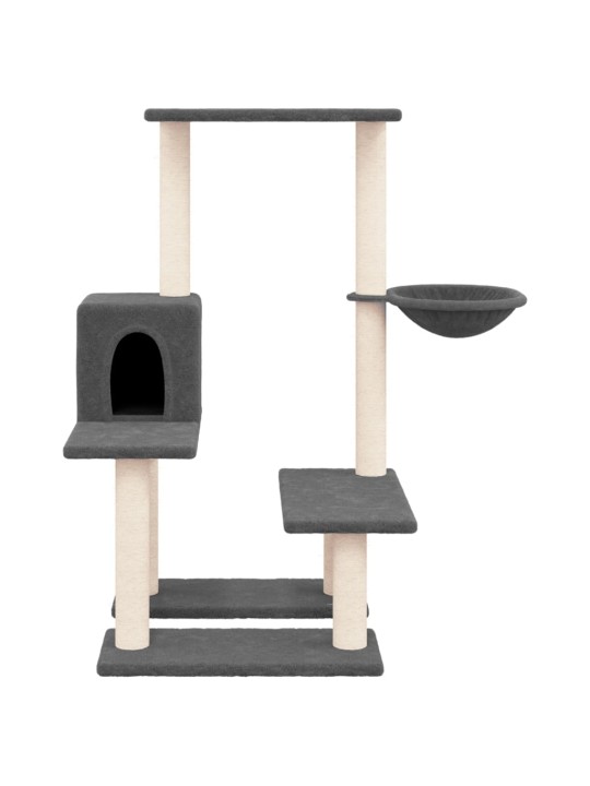 Škrabadlo pro kočky se sisalovými sloupky tmavě šedé 94,5 cm
