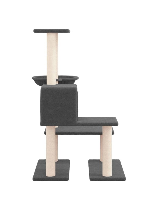 Škrabadlo pro kočky se sisalovými sloupky tmavě šedé 94,5 cm