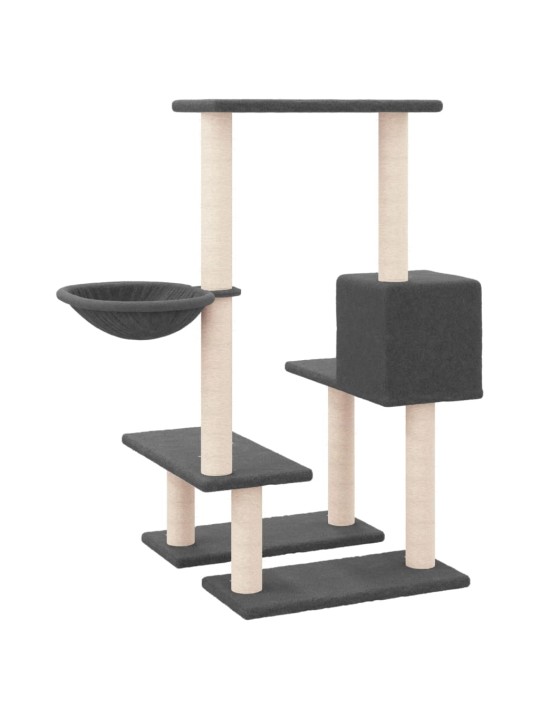 Škrabadlo pro kočky se sisalovými sloupky tmavě šedé 94,5 cm