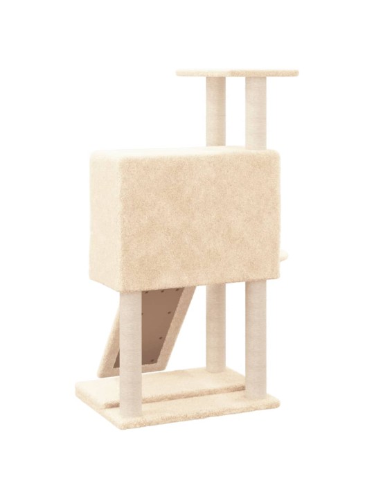 Škrabadlo pro kočky se sisalovými sloupky krémové 96 cm