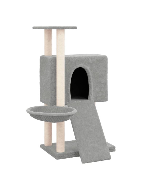 Škrabadlo pro kočky se sisalovými sloupky světle šedé 96 cm