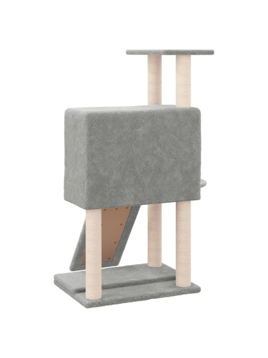 Škrabadlo pro kočky se sisalovými sloupky světle šedé 96 cm