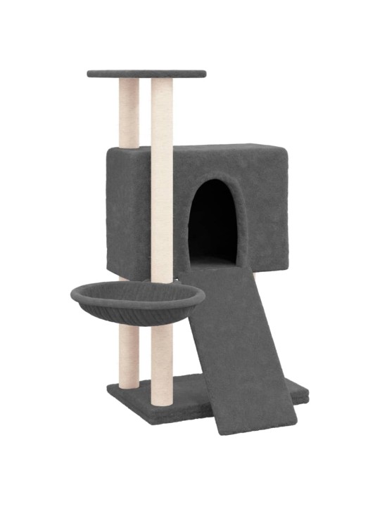 Škrabadlo pro kočky se sisalovými sloupky tmavě šedé 96 cm