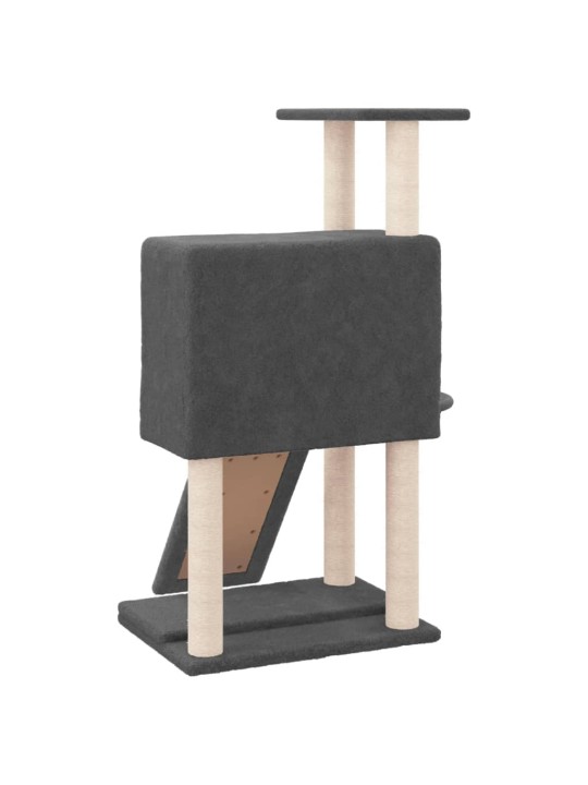 Škrabadlo pro kočky se sisalovými sloupky tmavě šedé 96 cm