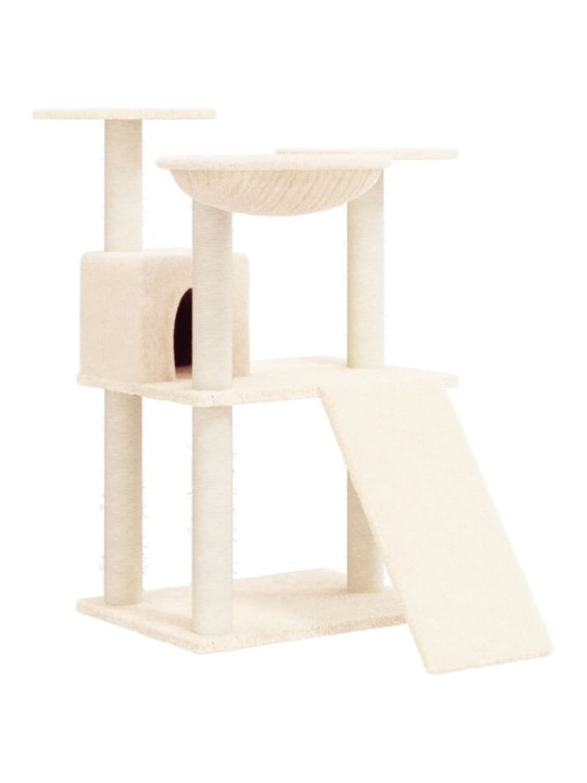 Škrabadlo pro kočky se sisalovými sloupky krémové 83 cm