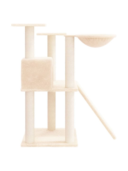 Škrabadlo pro kočky se sisalovými sloupky krémové 83 cm