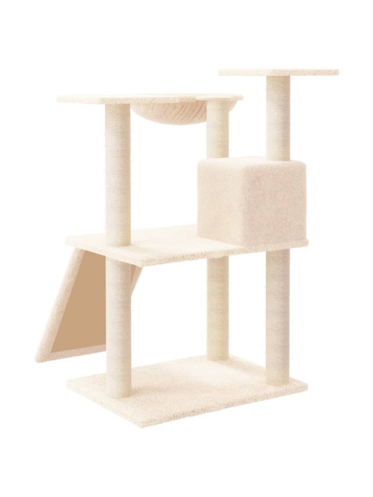 Škrabadlo pro kočky se sisalovými sloupky krémové 83 cm