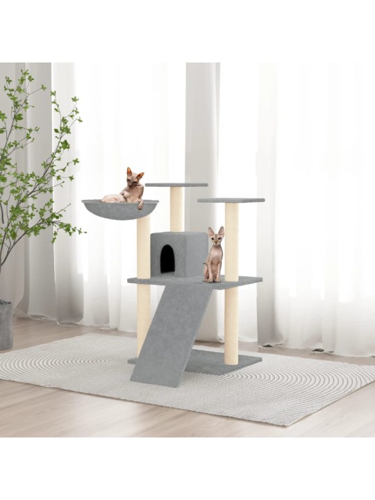 Škrabadlo pro kočky se sisalovými sloupky světle šedé 83 cm