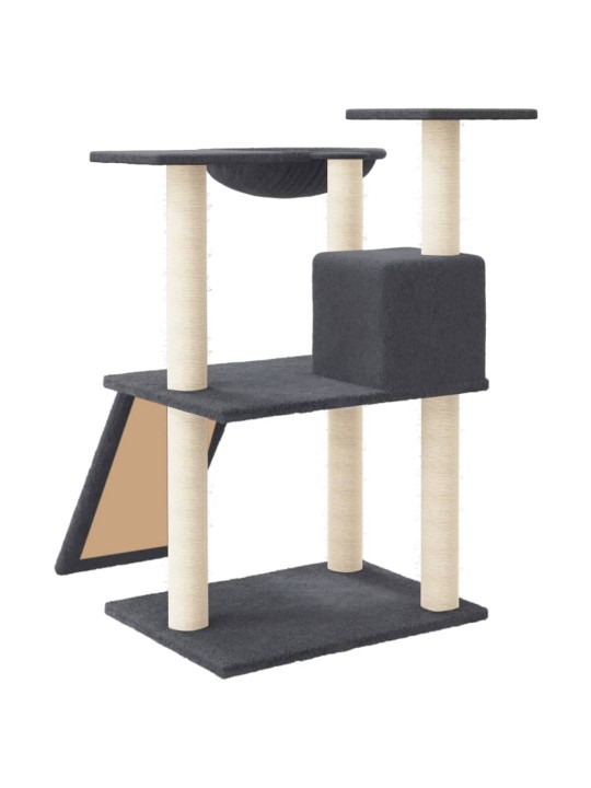 Škrabadlo pro kočky se sisalovými sloupky tmavě šedé 83 cm