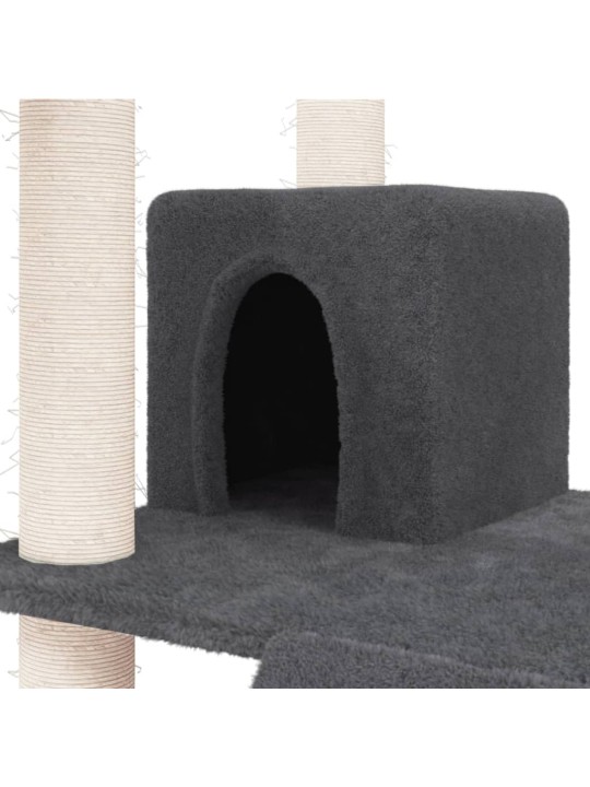 Škrabadlo pro kočky se sisalovými sloupky tmavě šedé 83 cm