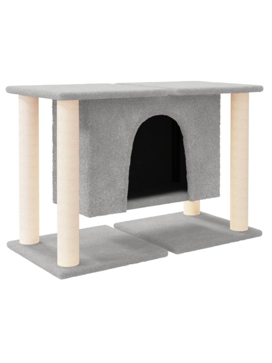 Škrabadlo pro kočky se sisalovými sloupky světle šedé 50 cm
