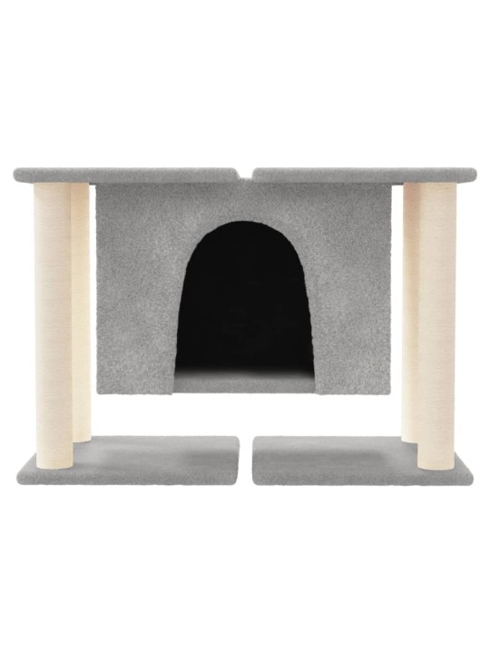 Škrabadlo pro kočky se sisalovými sloupky světle šedé 50 cm