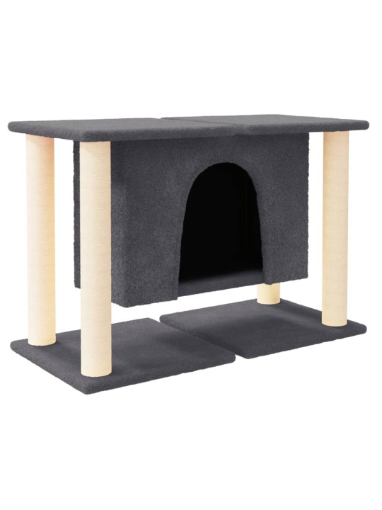 Škrabadlo pro kočky se sisalovými sloupky tmavě šedé 50 cm