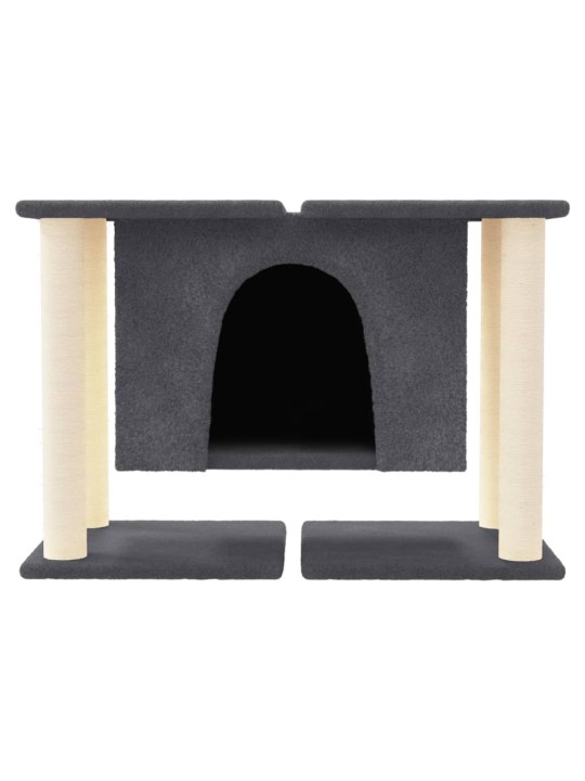 Škrabadlo pro kočky se sisalovými sloupky tmavě šedé 50 cm