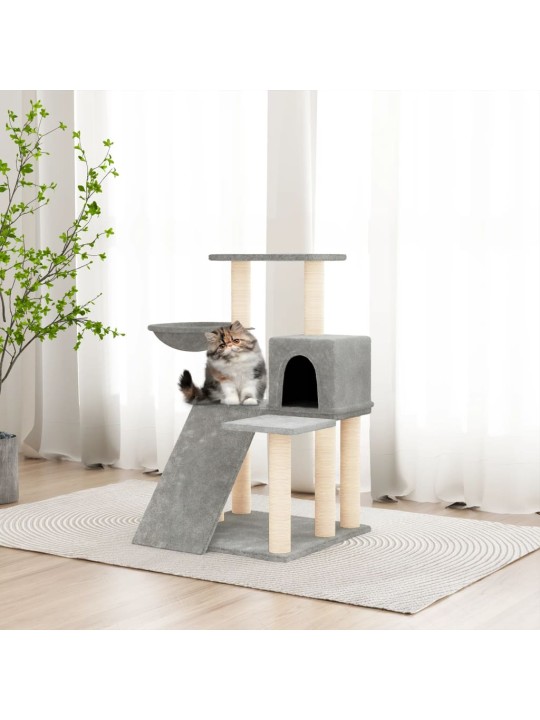 Škrabadlo pro kočky se sisalovými sloupky světle šedé 82 cm