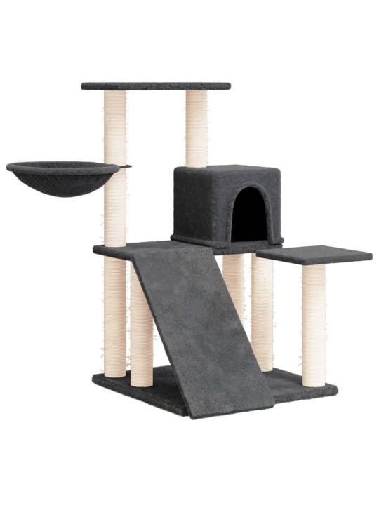 Škrabadlo pro kočky se sisalovými sloupky tmavě šedé 82 cm