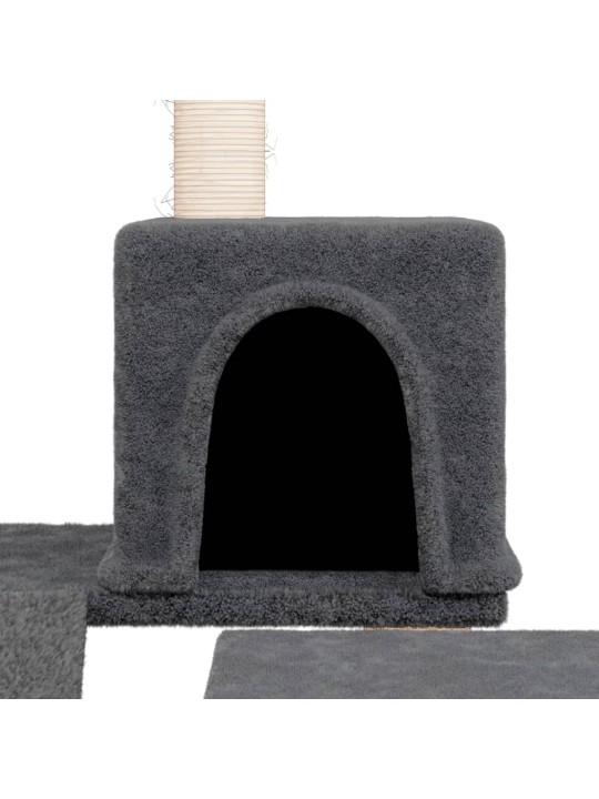 Škrabadlo pro kočky se sisalovými sloupky tmavě šedé 82 cm