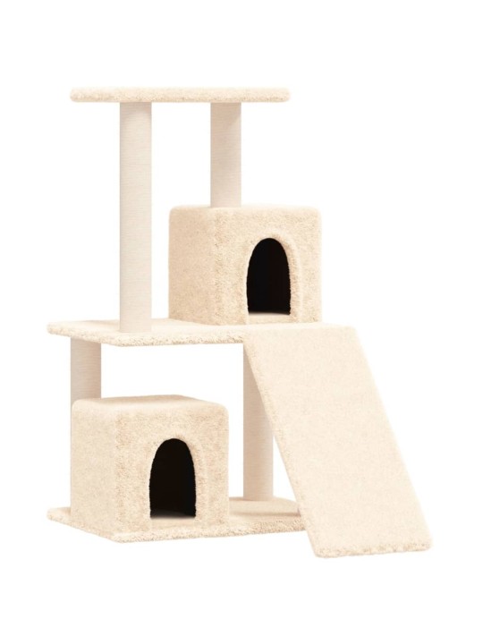 Škrabadlo pro kočky se sisalovými sloupky krémové 82 cm