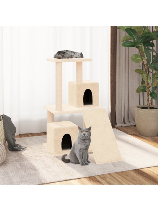 Škrabadlo pro kočky se sisalovými sloupky krémové 82 cm