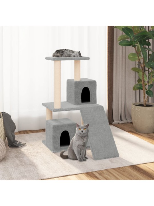 Škrabadlo pro kočky se sisalovými sloupky světle šedé 82 cm
