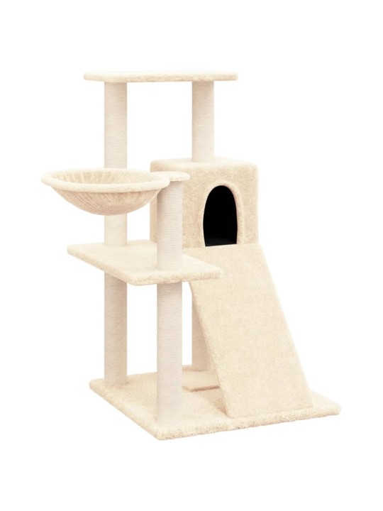 Škrabadlo pro kočky se sisalovými sloupky krémové 82 cm