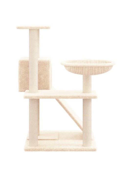 Škrabadlo pro kočky se sisalovými sloupky krémové 82 cm