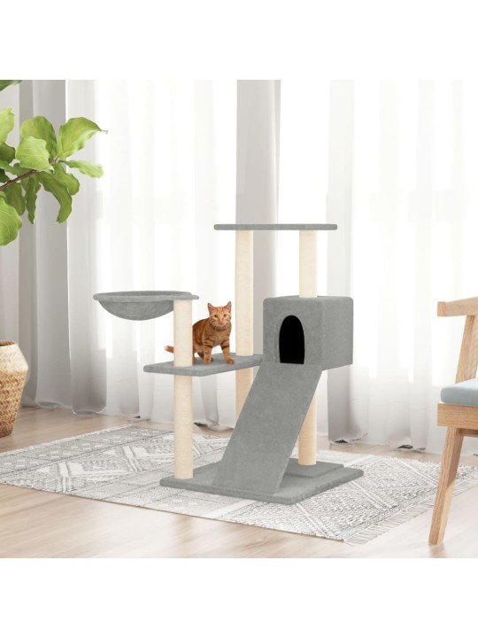 Škrabadlo pro kočky se sisalovými sloupky světle šedé 82 cm