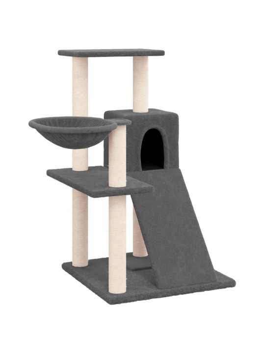Škrabadlo pro kočky se sisalovými sloupky tmavě šedé 82 cm