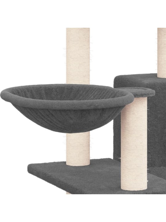 Škrabadlo pro kočky se sisalovými sloupky tmavě šedé 82 cm