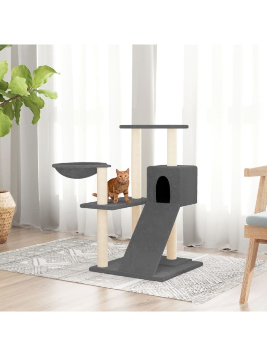 Škrabadlo pro kočky se sisalovými sloupky tmavě šedé 82 cm